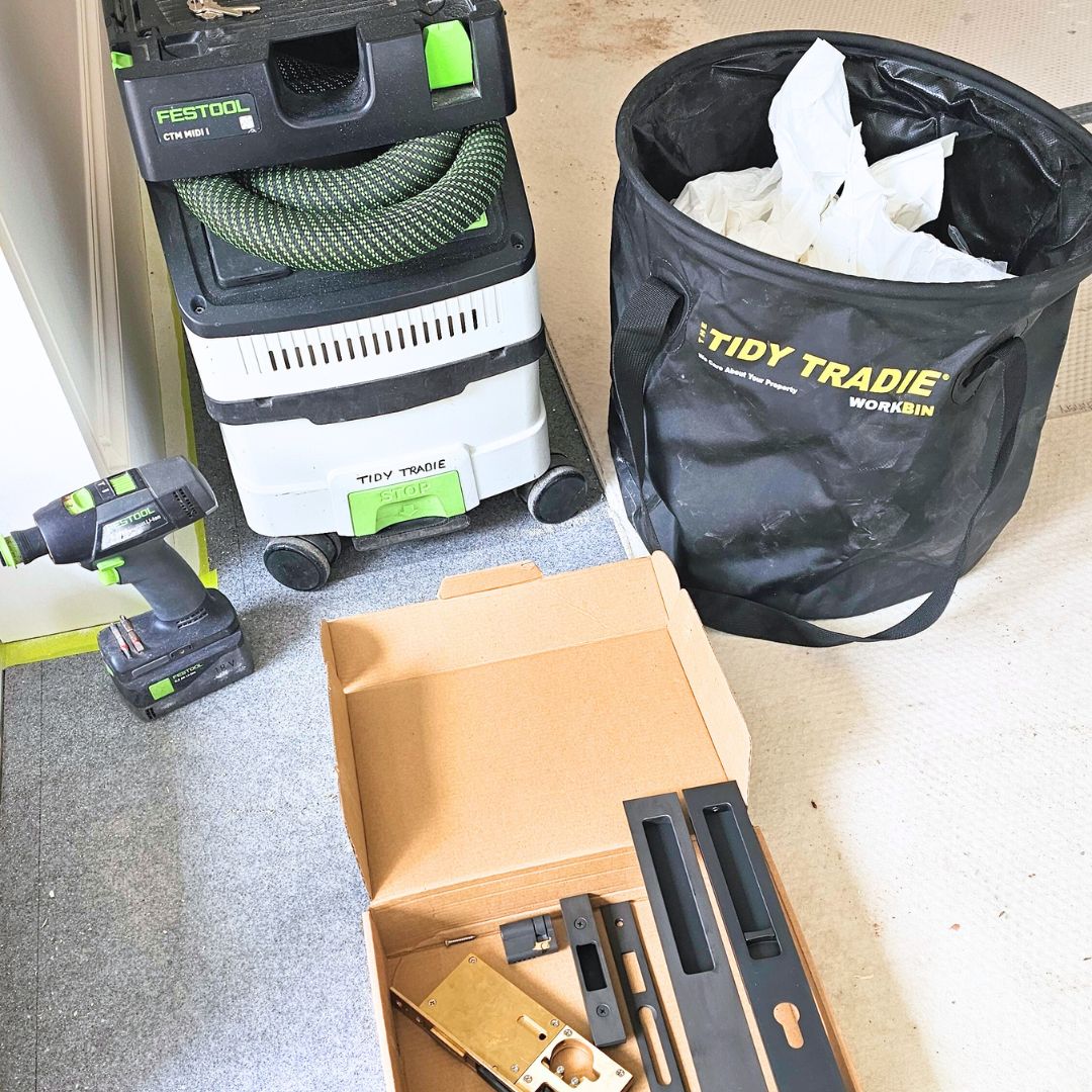 Large 50ltr TIDY TRADIE job site work bin