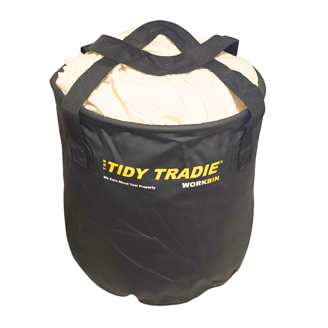 The TIDY TRADIE Work Bin, collapsible bucket.
