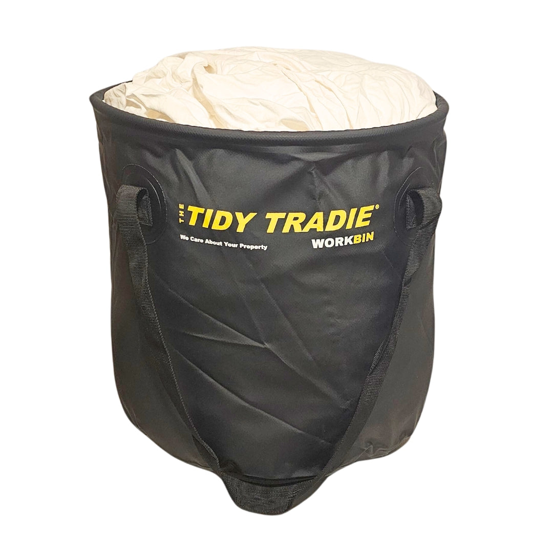 The TIDY TRADIE Work Bin, collapsible bucket.