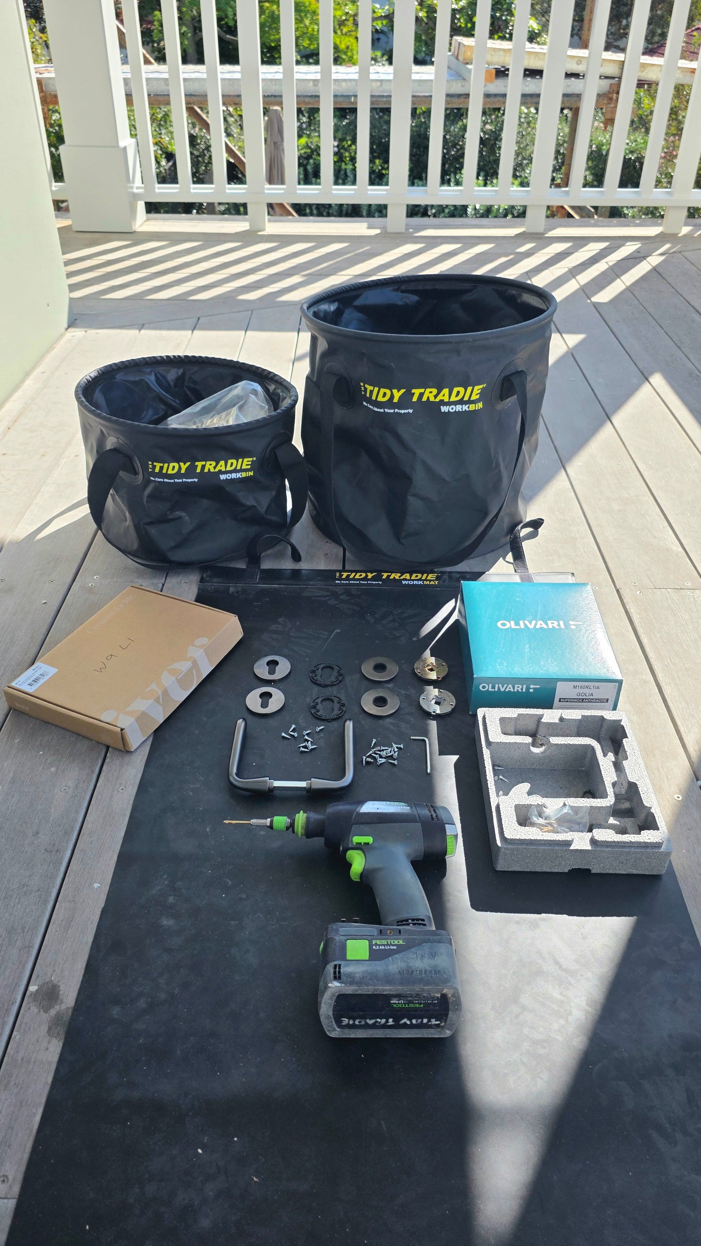 New TIDY TRADIE Work Mat 2.0 medium size and TIDY TRADIE Work Bins.