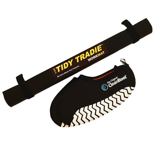 Tidy tradie combo. Small work mat with any size cleanboot